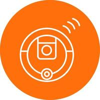 Robot Vacuum Cleaner Multi Color Circle Icon vector