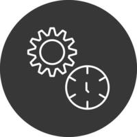 hora administración línea invertido icono diseño vector