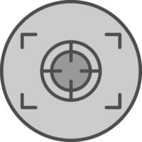 Focus Line Filled Greyscale Icon Design vector
