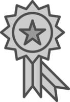 Award Line Filled Greyscale Icon Design vector