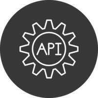 api línea invertido icono diseño vector