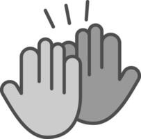 High Five Line Filled Greyscale Icon Design vector