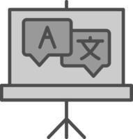 Language Line Filled Greyscale Icon Design vector