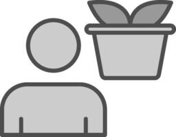 Personal Growth Line Filled Greyscale Icon Design vector