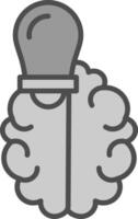 Intelligence Line Filled Greyscale Icon Design vector