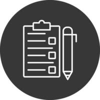 Task List Line Inverted Icon Design vector