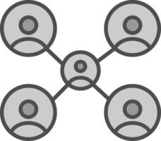 Networking Line Filled Greyscale Icon Design vector