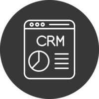 CRM Line Inverted Icon Design vector