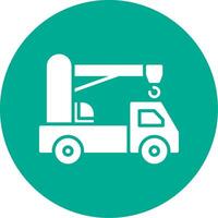 Crane Truck Multi Color Circle Icon vector