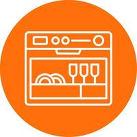 Dishwasher Multi Color Circle Icon vector