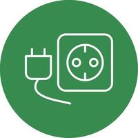 Plug And Socket Multi Color Circle Icon vector