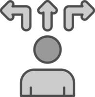 Decision Making Line Filled Greyscale Icon Design vector
