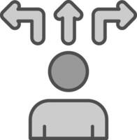 Decision Making Line Filled Greyscale Icon Design vector