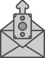 Wages Line Filled Greyscale Icon Design vector