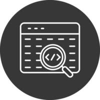 Code Review Line Inverted Icon Design vector
