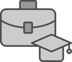 Apprentice Line Filled Greyscale Icon Design vector
