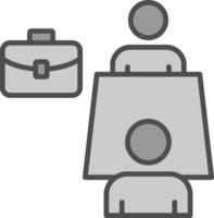 Business Meeting Line Filled Greyscale Icon Design vector