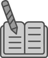 Homework Line Filled Greyscale Icon Design vector