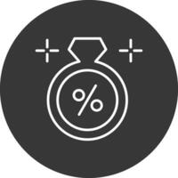 Discount Line Inverted Icon Design vector