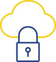 Cloud Lock Line Two Colour Icon Design vector