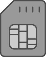 Sd Card Line Filled Greyscale Icon Design vector