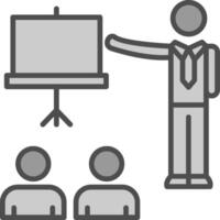 Seminar Line Filled Greyscale Icon Design vector