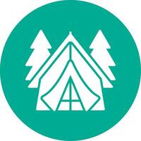 Tent Multi Color Circle Icon vector