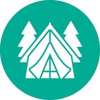 Tent Multi Color Circle Icon vector