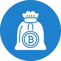 Bitcoin Bag Multi Color Circle Icon vector