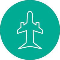 Plane Multi Color Circle Icon vector