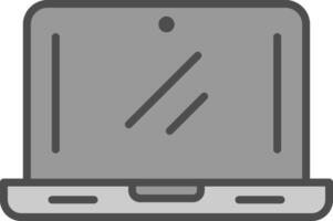 Laptop Line Filled Greyscale Icon Design vector