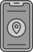 Mobile Line Filled Greyscale Icon Design vector