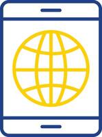 Earth Globe Line Two Colour Icon Design vector