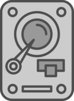 Hard Disk Drive Line Filled Greyscale Icon Design vector