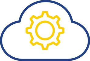 Cloud Settings Line Two Colour Icon Design vector