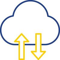 Cloud Data Transfer Line Two Colour Icon Design vector