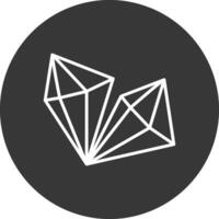 Crystal Line Inverted Icon Design vector