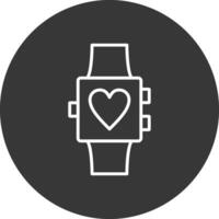 Smartwatch Line Inverted Icon Design vector