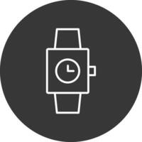 reloj línea invertido icono diseño vector