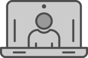 Laptop Line Filled Greyscale Icon Design vector
