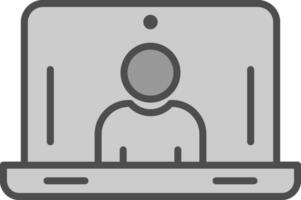 Laptop Line Filled Greyscale Icon Design vector