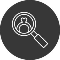 Magnifying Glass Line Inverted Icon Design vector