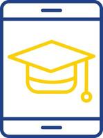 Graduation Line Two Colour Icon Design vector