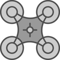 Drone Line Filled Greyscale Icon Design vector