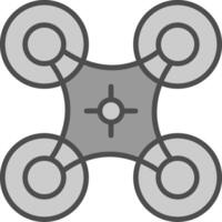 Drone Line Filled Greyscale Icon Design vector