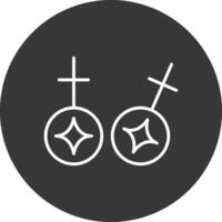 Cufflinks Line Inverted Icon Design vector