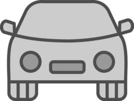coche línea lleno escala de grises icono diseño vector