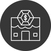 Pawn Shop Line Inverted Icon Design vector