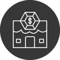 empeñar tienda línea invertido icono diseño vector