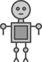 Robot Line Filled Greyscale Icon Design vector